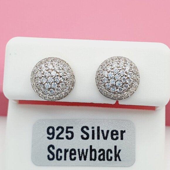 "925 Sterling Silver Cubic Zirconia Earrings, U19254564 - Picture 1 of 11